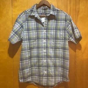 Patagonia Shirt Mens Medium Short Sleeve Cotton Multicolor Plaid Outdoors Hiking